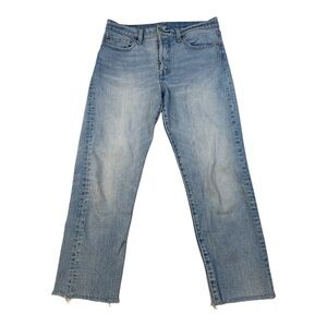 Levi’s Women’s Size 30 Light Wash Cropped Straight Jeans Raw Hem Denim